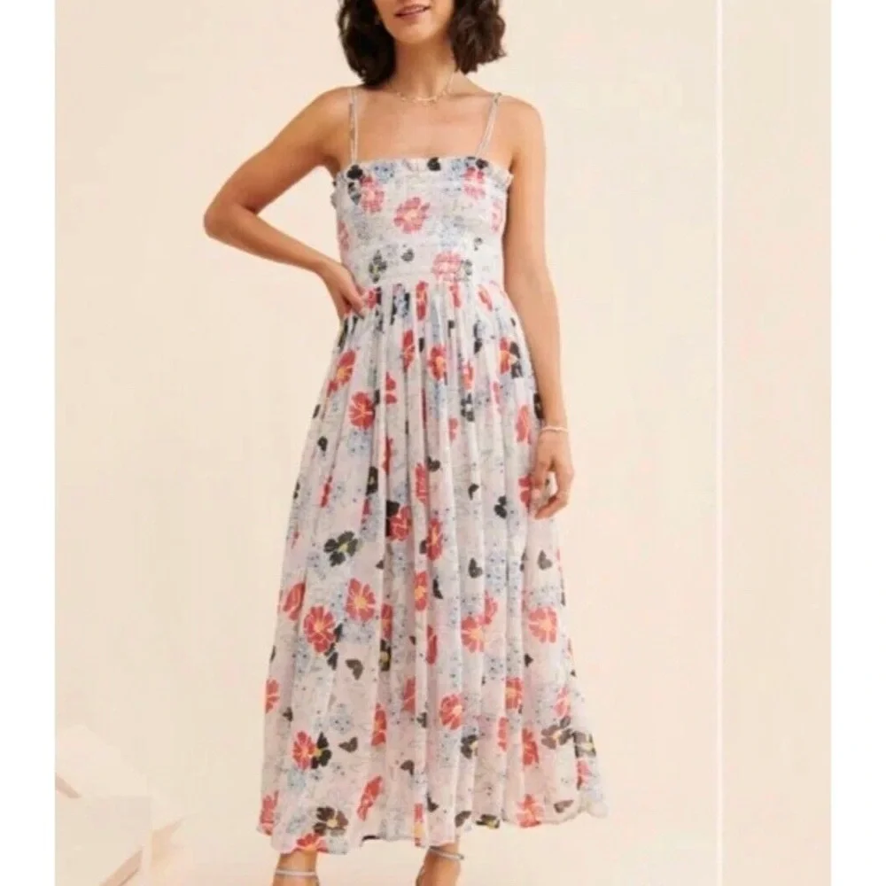 ANTHROPOLOGIE X LILY & LIONEL Annie Maxi Dress in white floral - Picture 1 of 7